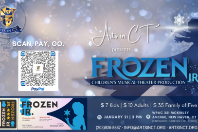 Banner for Arts in CT Frozen Jr. Event