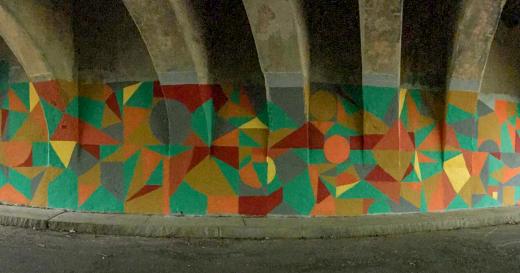 Caryn Azoff Mural on the Chapel Street Underpass in Edgewood Park